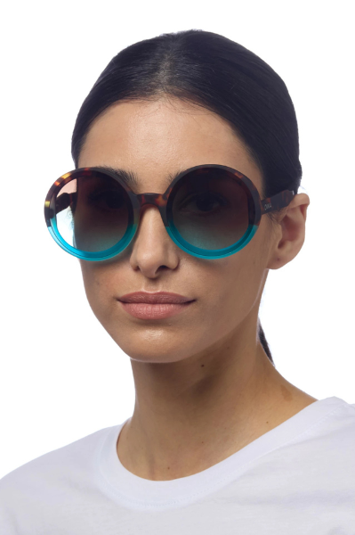 Okkia Monica Sunglasses - Havana and Blue.