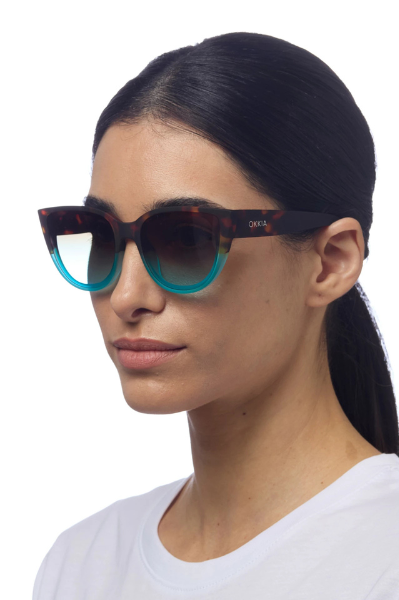 Okkia Silvia Sunglasses - Havana and Blue.