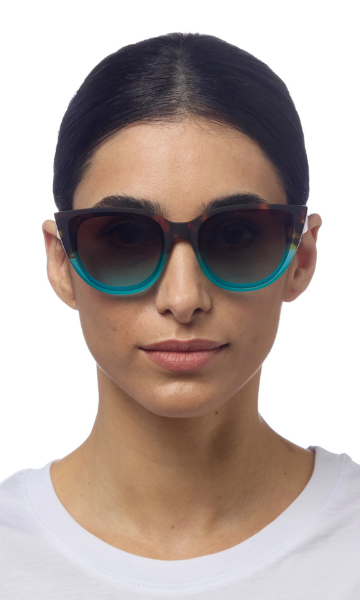 Okkia Silvia Sunglasses - Havana and Blue.