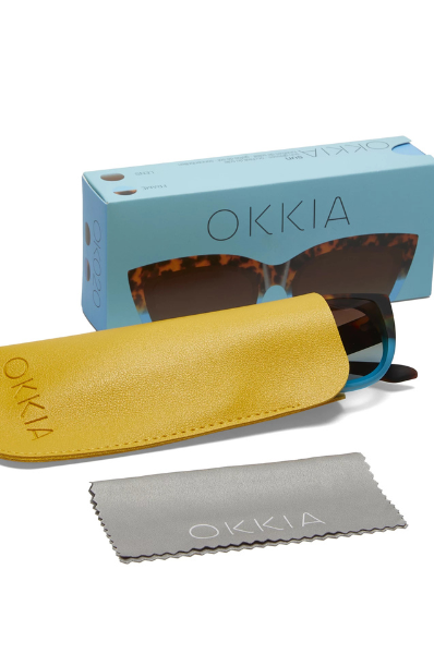 Okkia Silvia Sunglasses - Havana and Blue.
