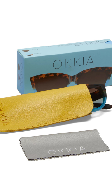 Okkia Silvia Sunglasses - Havana and Blue.