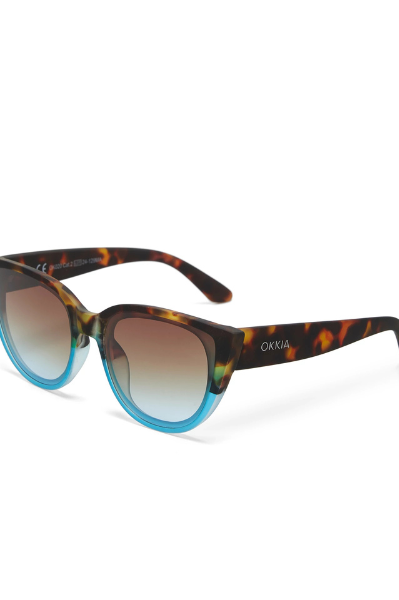 Okkia Silvia Sunglasses - Havana and Blue.