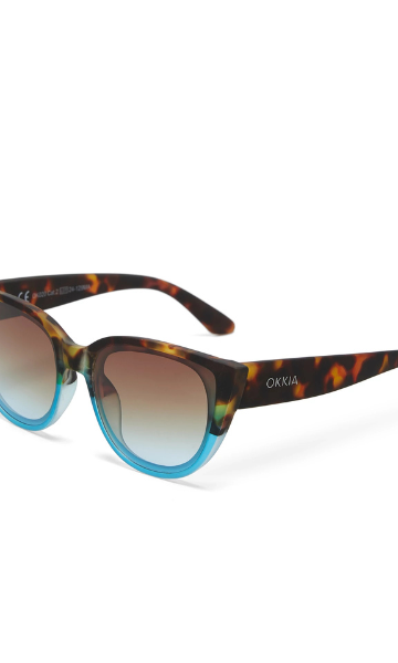 Okkia Silvia Sunglasses - Havana and Blue.