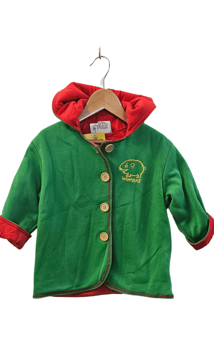 Ozi Varmints Hooded Jacket with Ears Polar Fleece Reversible Emerald.