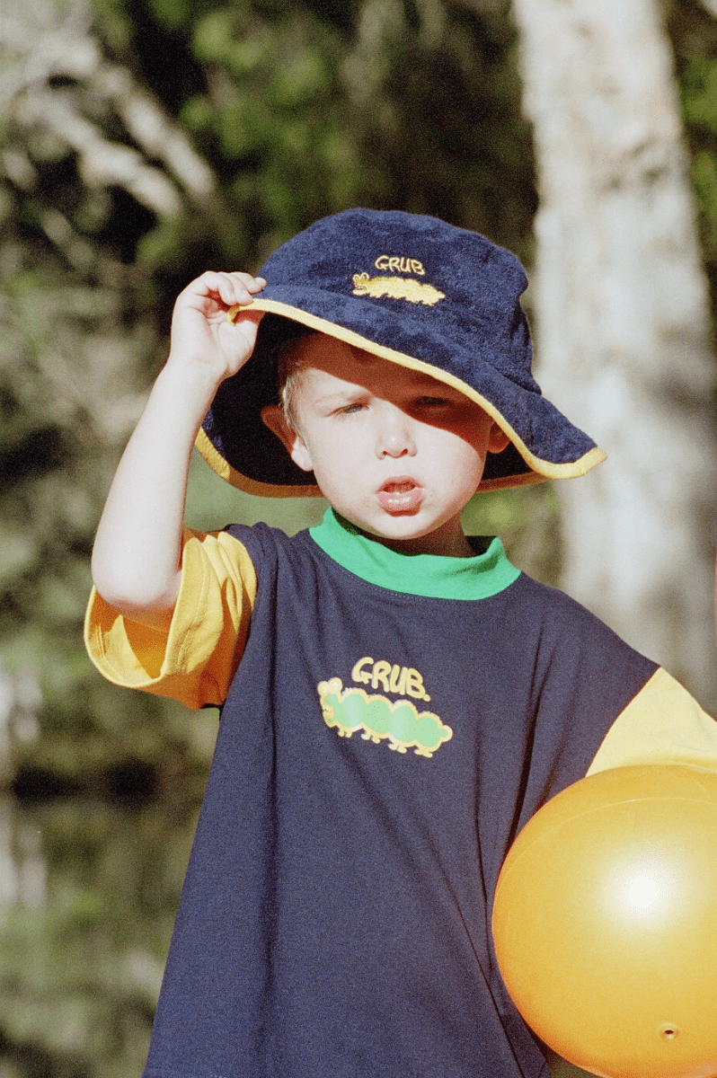 Ozi Varmints Towelling Hat - Red Roo.