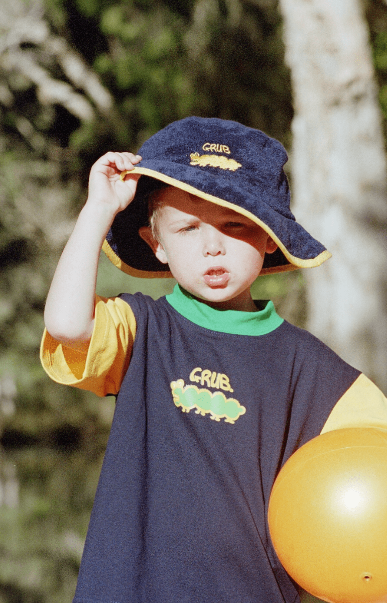Ozi Varmints Towelling Hat - Red Roo.