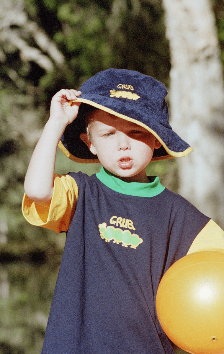 Ozi Varmints Towelling Hat - Red Roo.