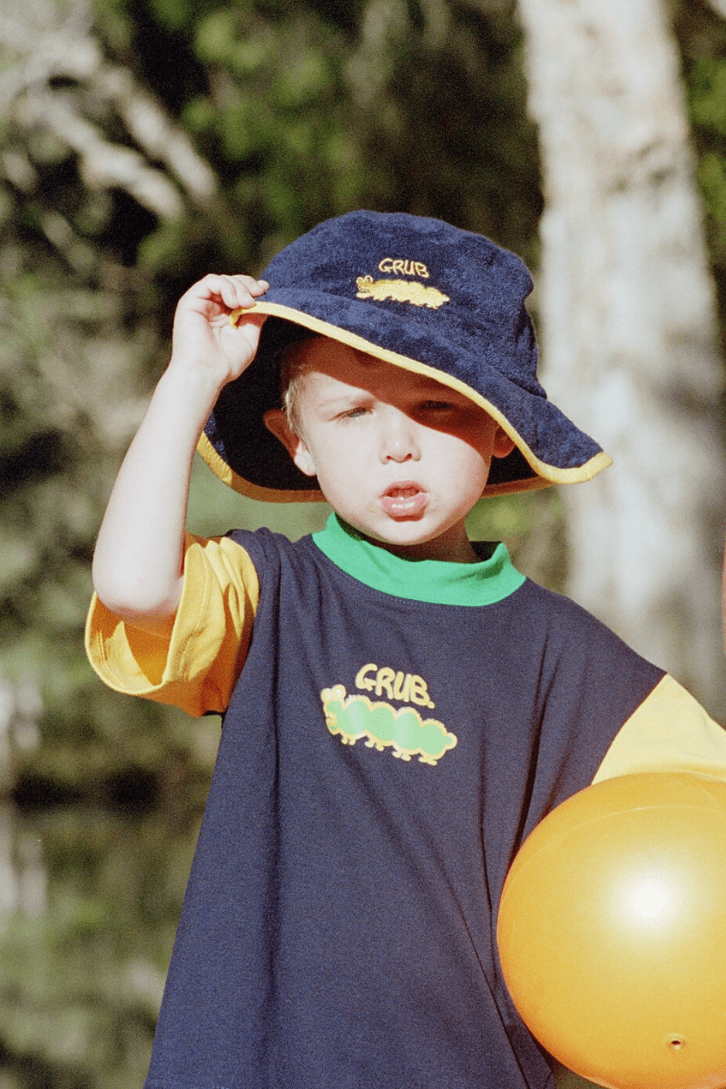 Ozi Varmints Towelling Hat - Red Roo.