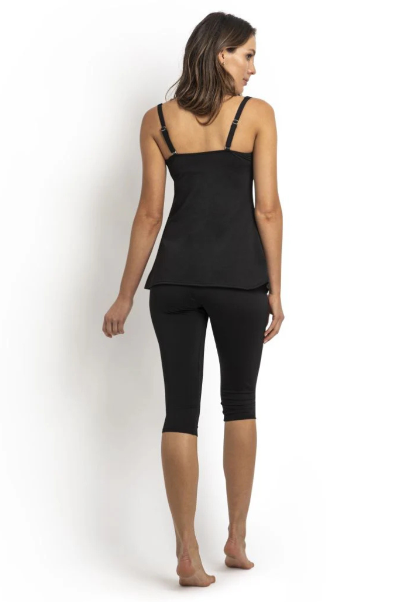 Poolproof Bottom Capri Swim Pant - Black.
