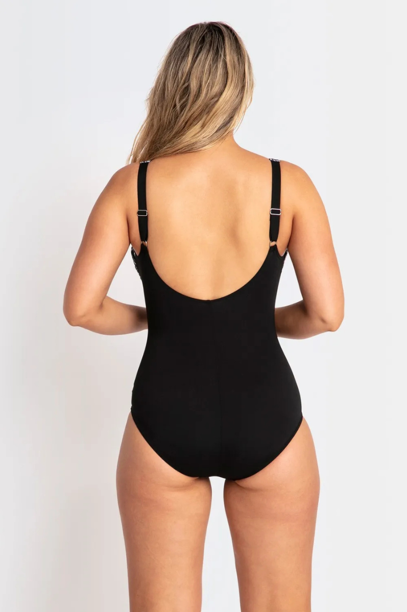 Poolproof Wave Spliced One Piece - Black.