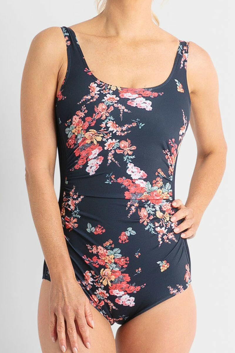 Poolproof Tabitha Pintuck Mastectomy One Piece - Navy.