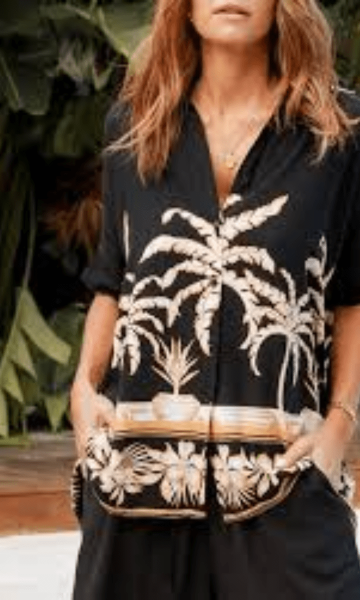 Salty Palm Shirt Blk.