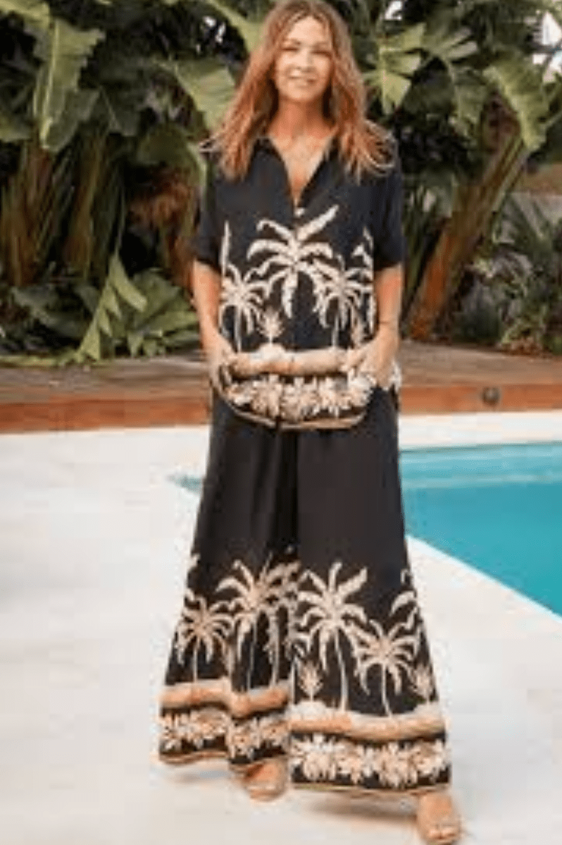 Salty Palm Shirt Blk.