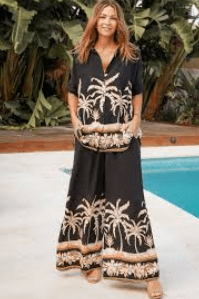 Salty Palm Shirt Blk.