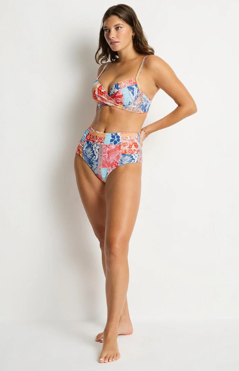 SL4140CI Coco Island High Waist Gathered Side Pant