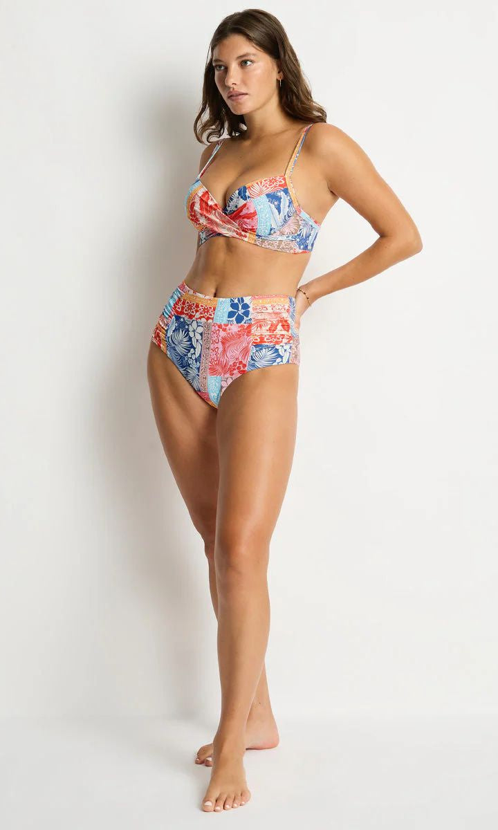 SL4140CI Coco Island High Waist Gathered Side Pant
