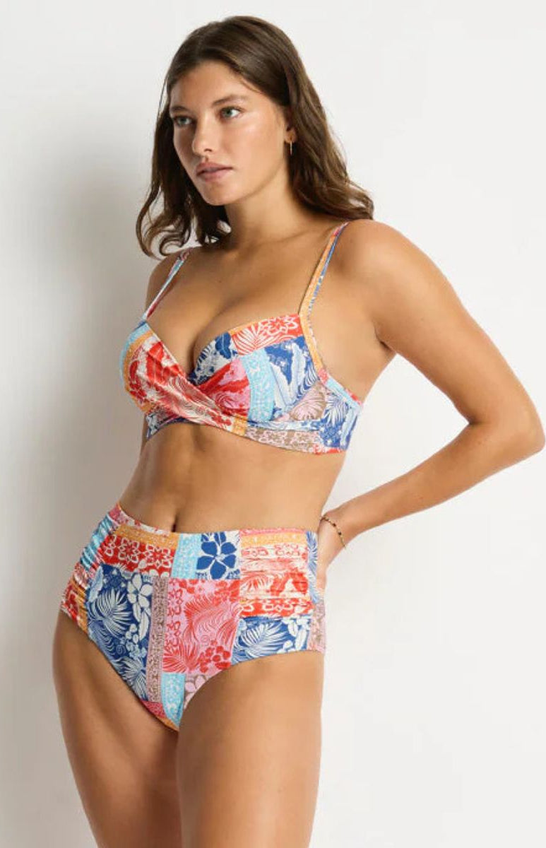 SL4140CI Coco Island High Waist Gathered Side Pant