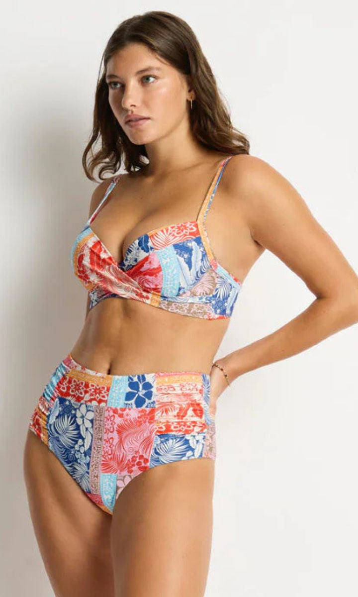 SL4140CI Coco Island High Waist Gathered Side Pant