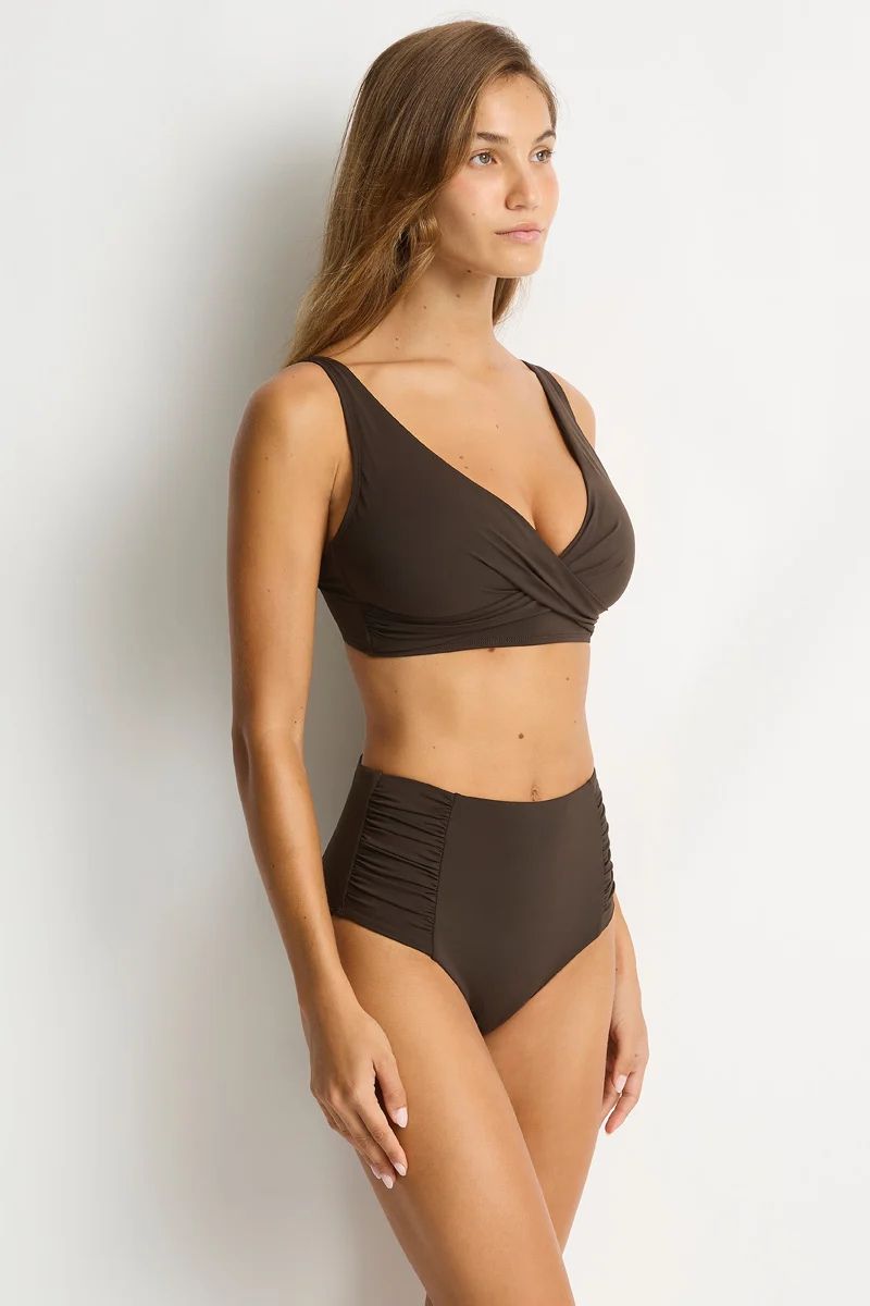Sea Level SL4140ECO Essentials Edit High Waist Gathered Side Pant Espresso