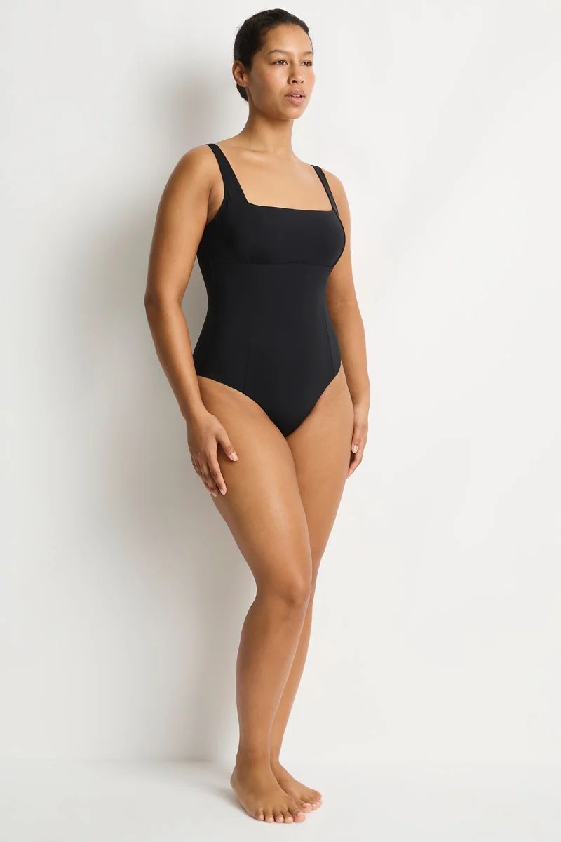 Sea Level SL1158ECO Essentials Edit Square Neck Panelled Underwire One Piece Black