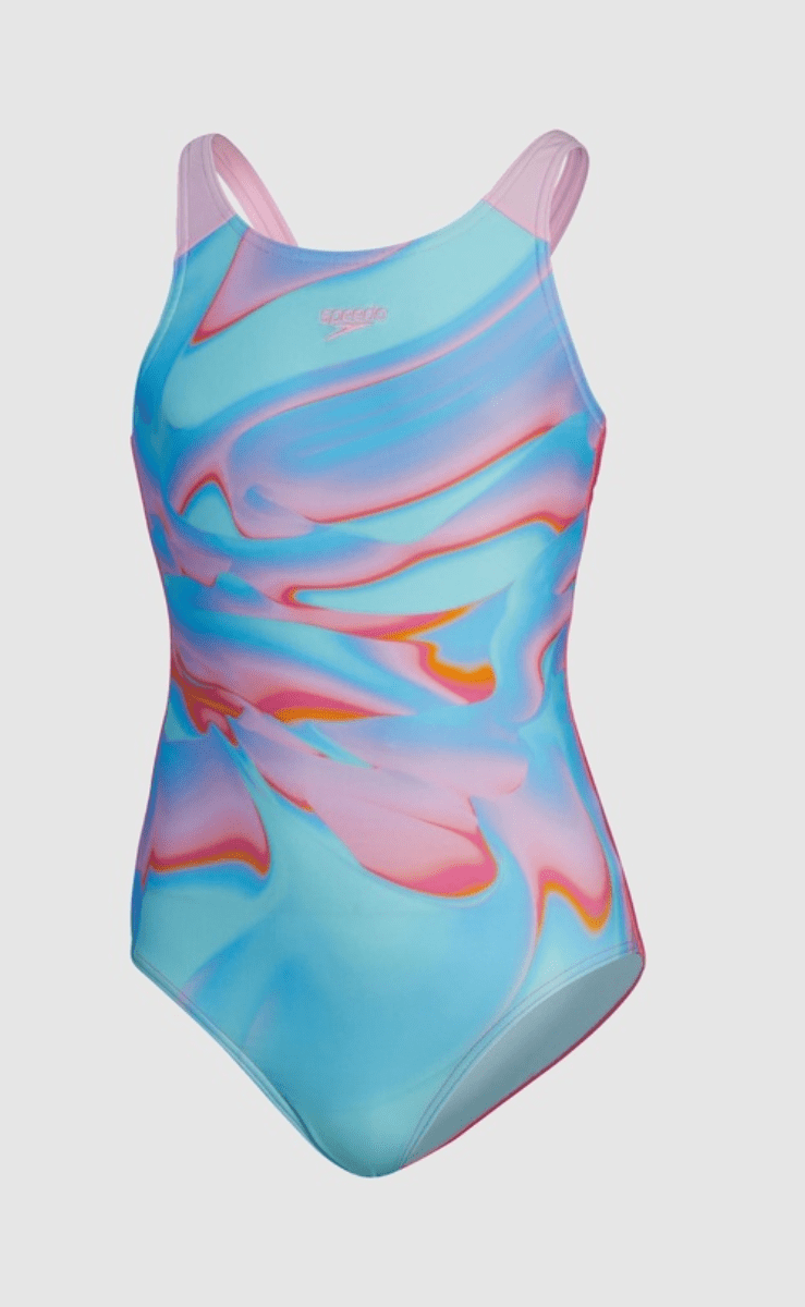 Junior Speedo Girls Racer Placement Pulse Back.