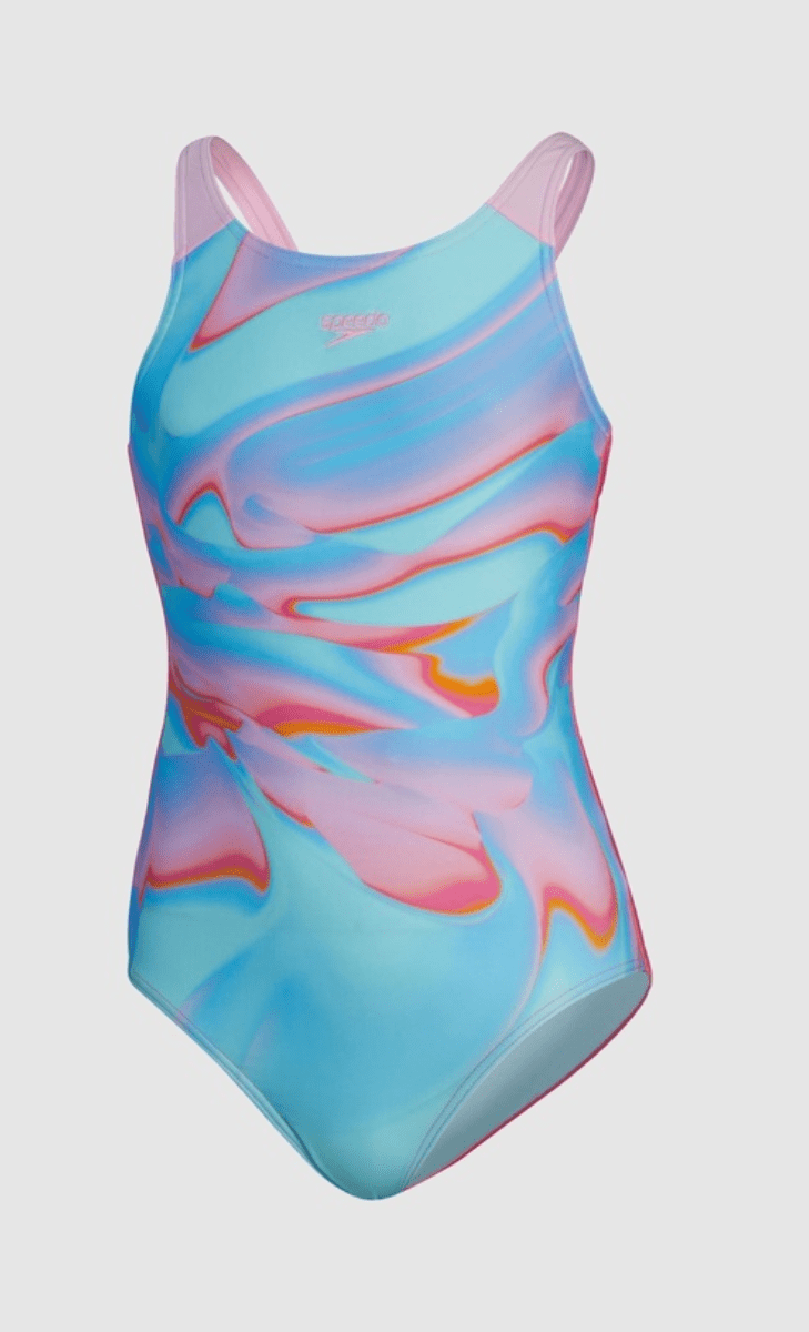 Junior Speedo Girls Racer Placement Pulse Back.