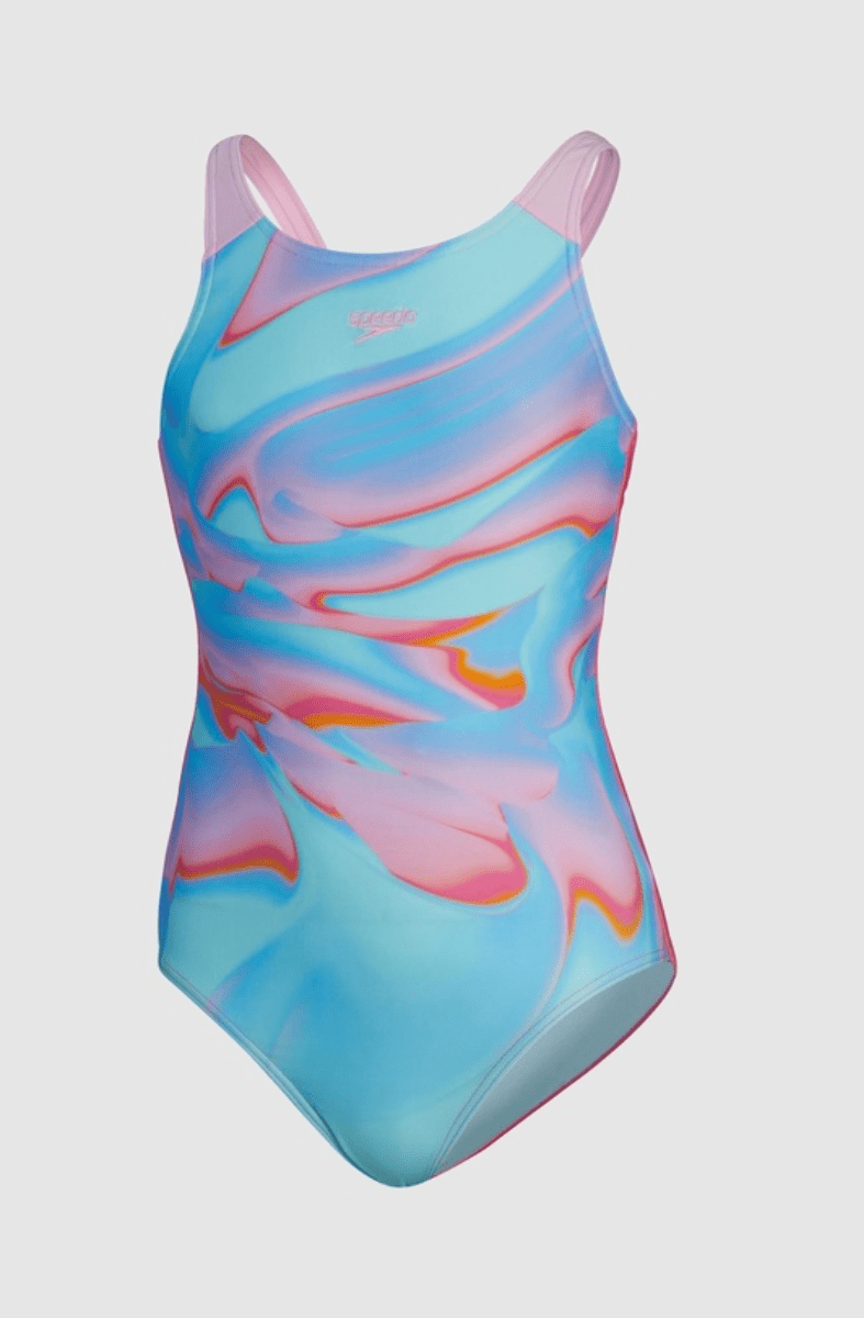 Junior Speedo Girls Racer Placement Pulse Back.