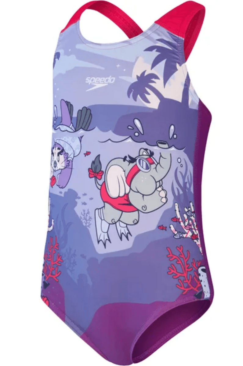Speedo Girls Printed Cross Back One Piece.