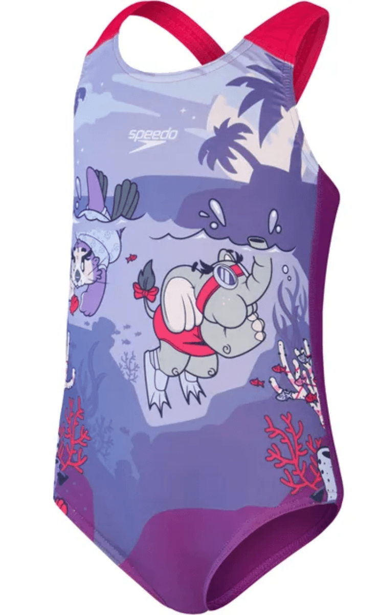 Speedo Girls Printed Cross Back One Piece.