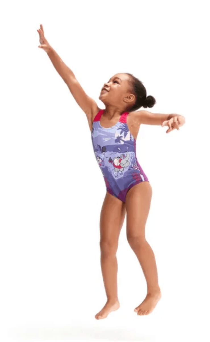 Speedo Girls Printed Cross Back One Piece.