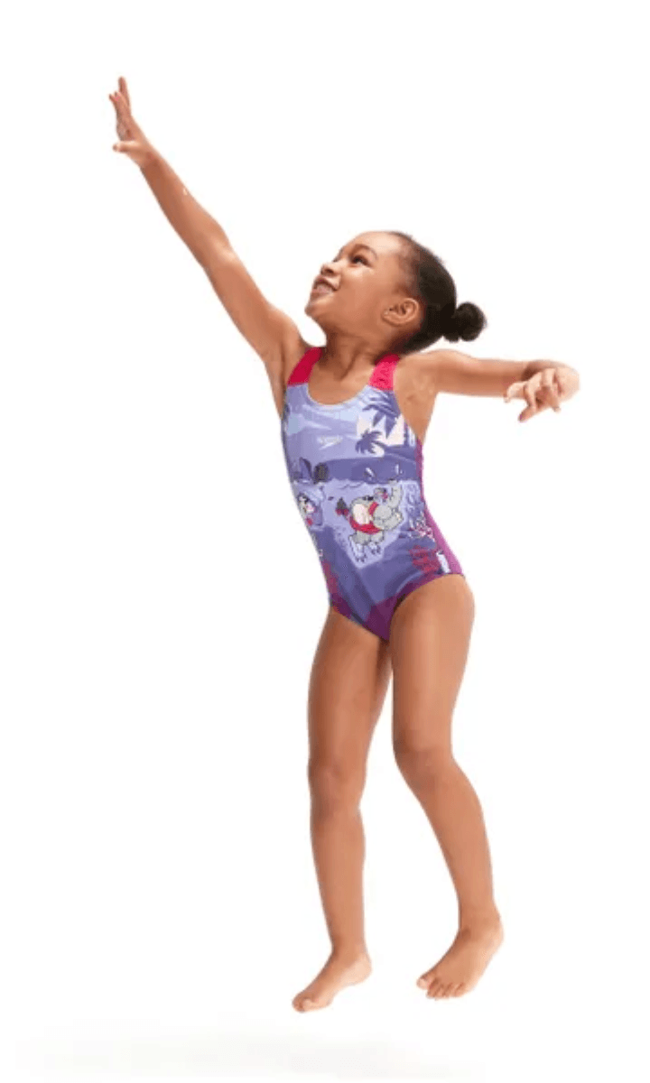 Speedo Girls Printed Cross Back One Piece.