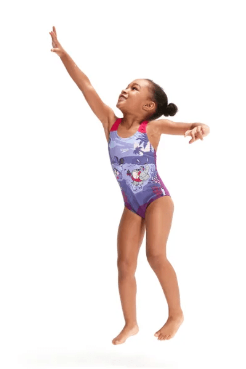 Speedo Girls Printed Cross Back One Piece.