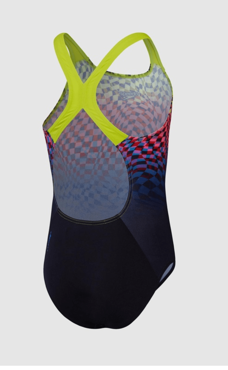 Speedo Junior Placement Power Back One Piece.