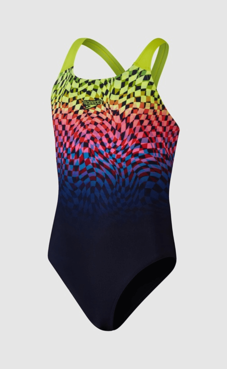 Speedo Junior Placement Power Back One Piece.