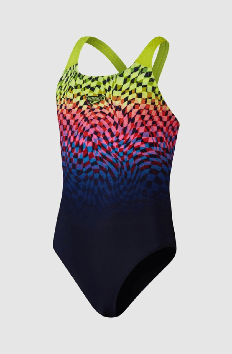 Speedo Junior Placement Power Back One Piece.