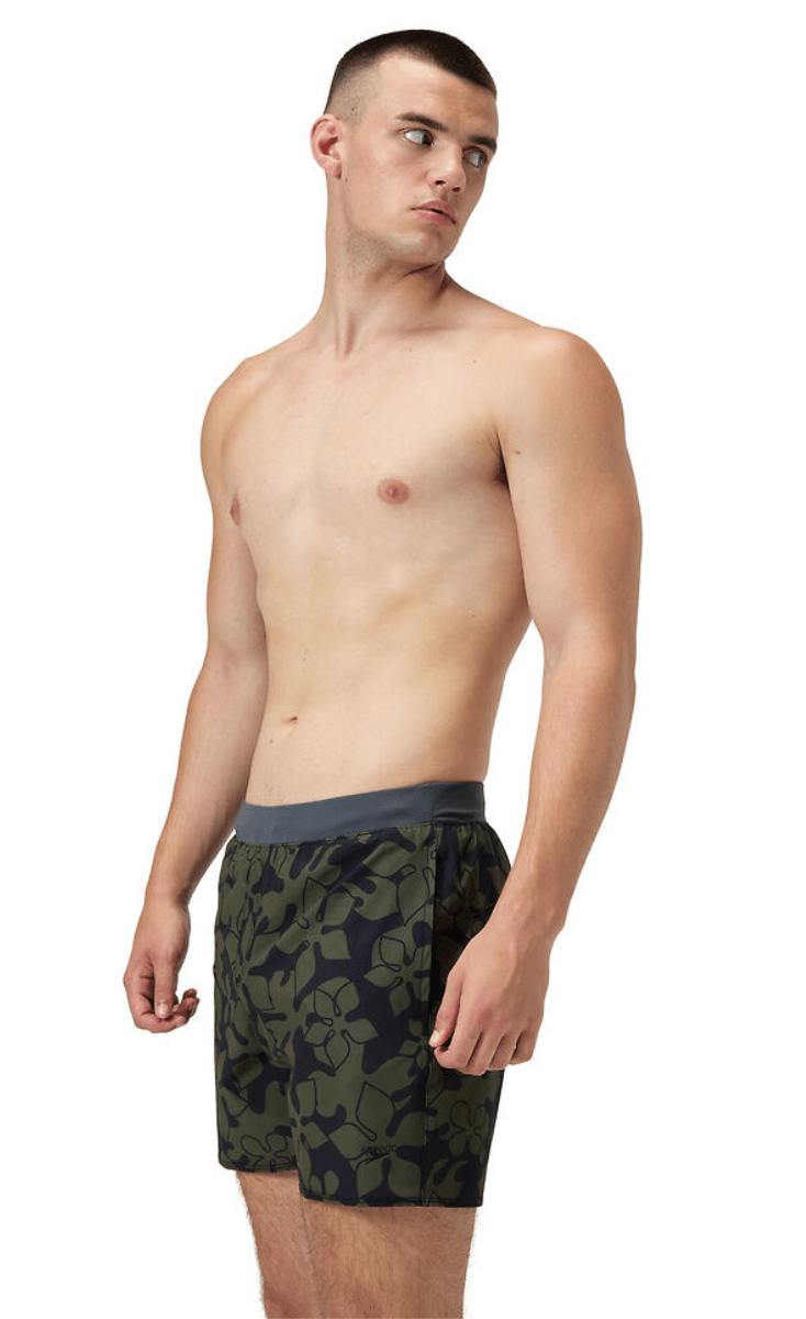 Speedo Mens Lookout Print Volley 16" Short - Deep Olive.