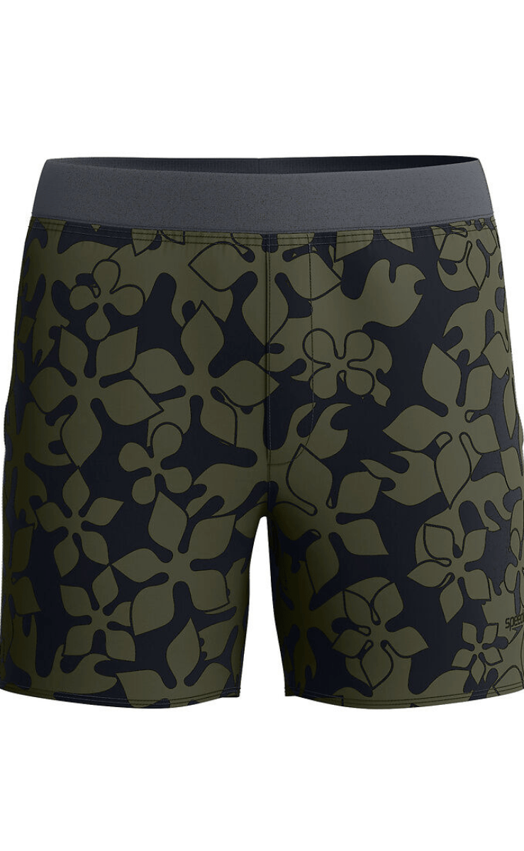 Speedo Mens Lookout Print Volley 16" Short - Deep Olive.