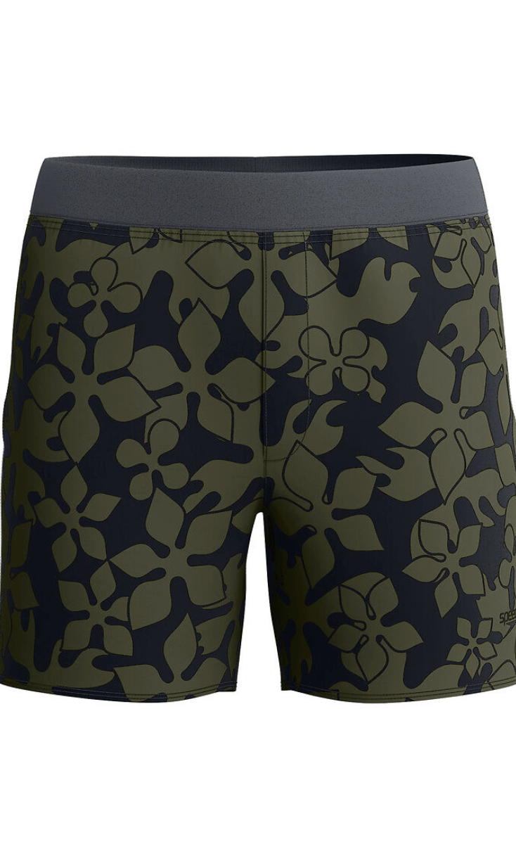 Speedo Mens Lookout Print Volley 16" Short - Deep Olive.