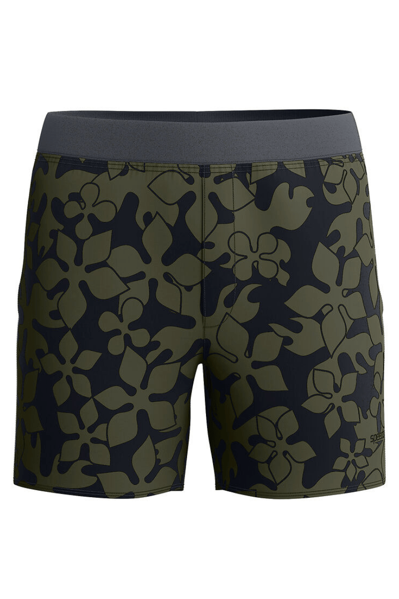 Speedo Mens Lookout Print Volley 16" Short - Deep Olive.