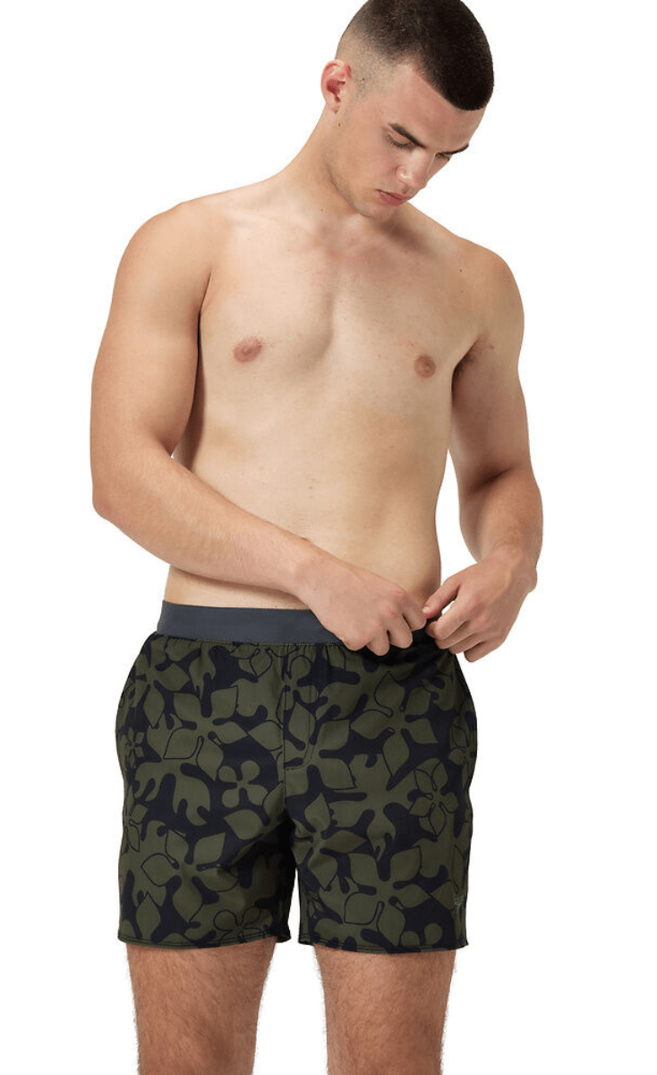 Speedo Mens Lookout Print Volley 16" Short - Deep Olive.