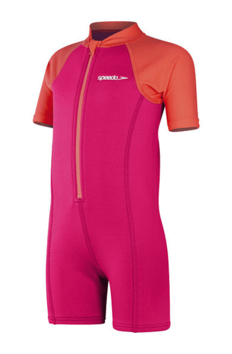 Speedo Toddler Girls Wetsuit One Piece - Cherry Pink/Coral.