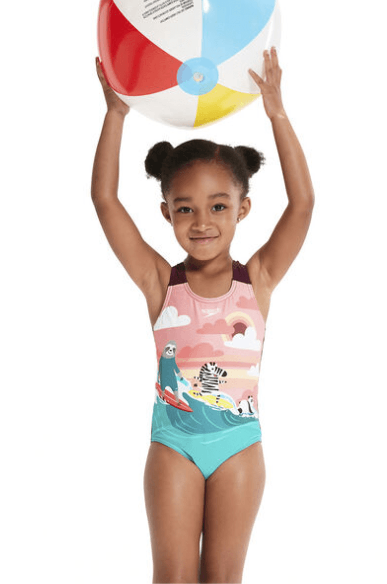 Speedo Toddler Girls Digital Printed Swimsuit.