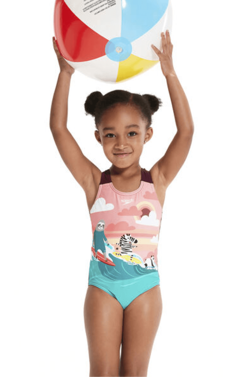 Speedo Toddler Girls Digital Printed Swimsuit.
