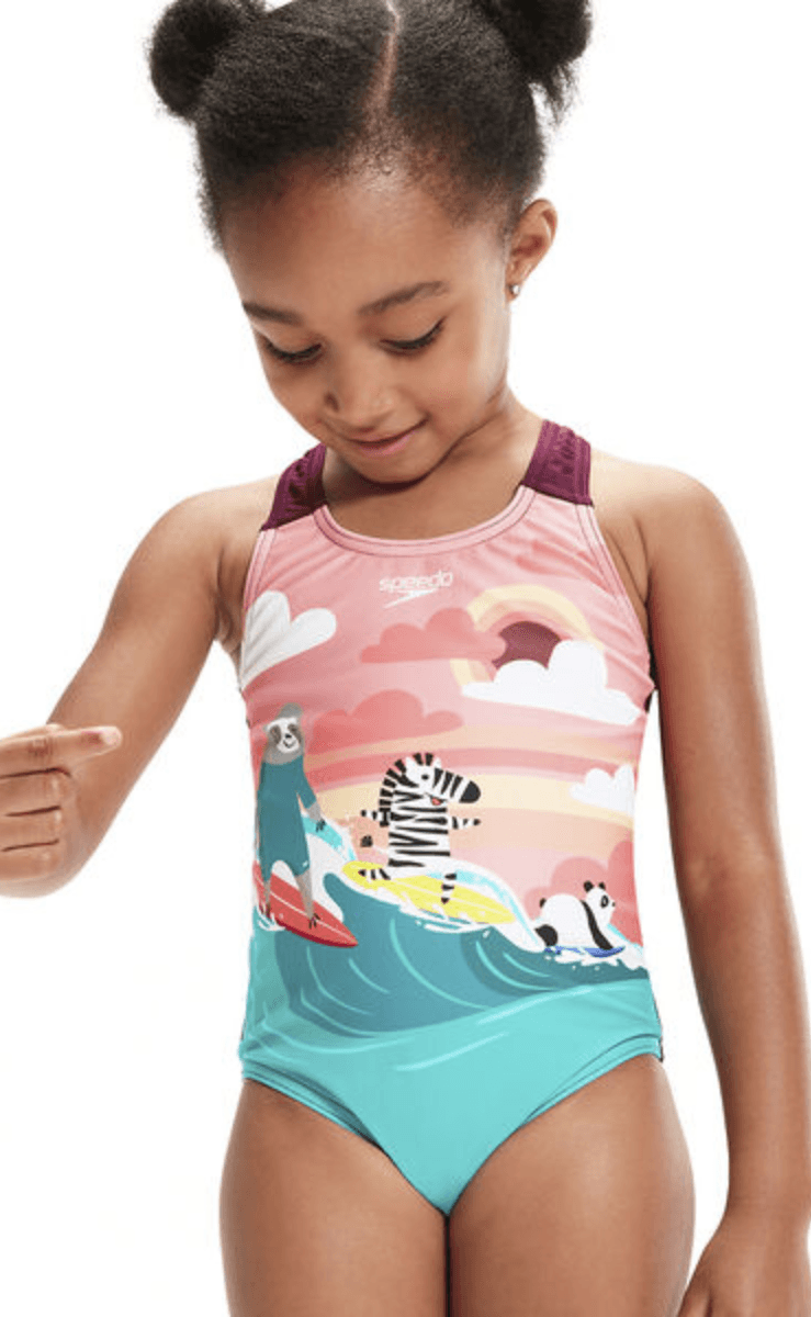 Speedo Toddler Girls Digital Printed Swimsuit.