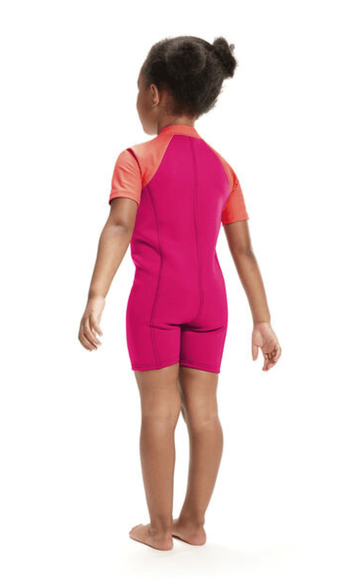 Speedo Toddler Girls Wetsuit One Piece - Cherry Pink/Coral.