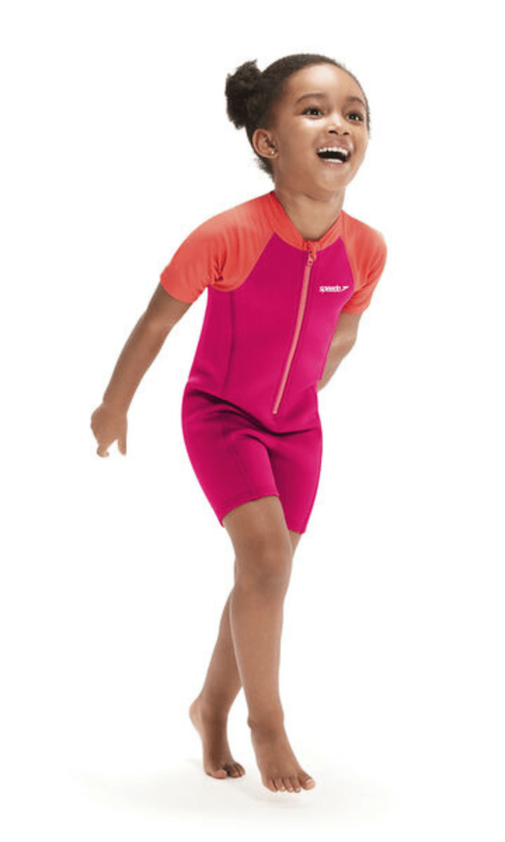 Speedo Toddler Girls Wetsuit One Piece - Cherry Pink/Coral.