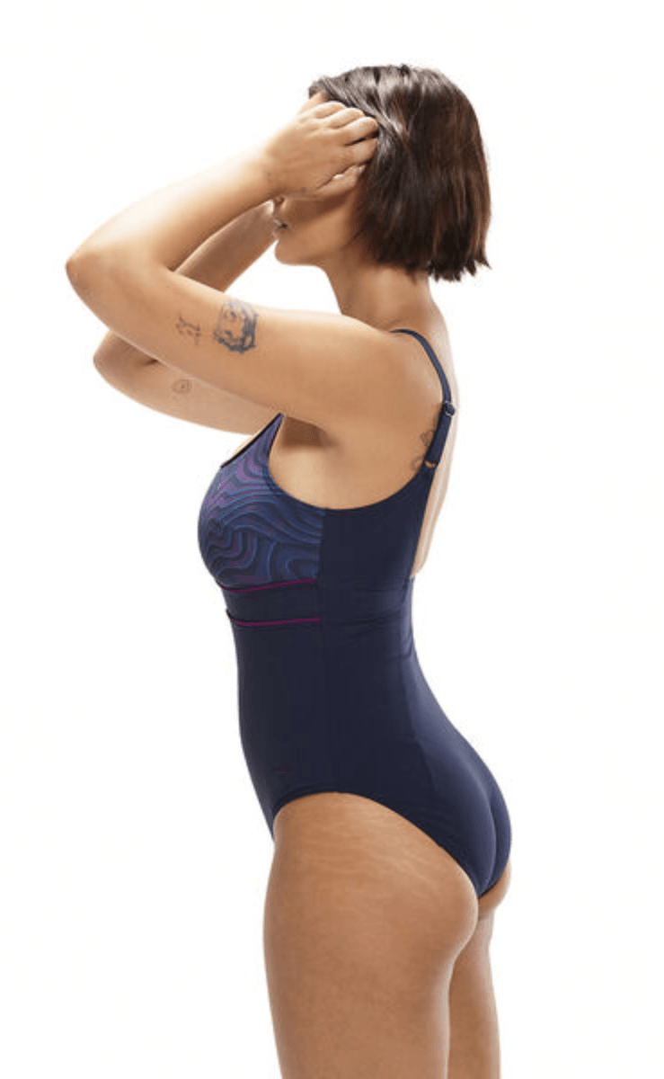 Speedo Womens Shaping Contour Eclipse Printed One Piece.