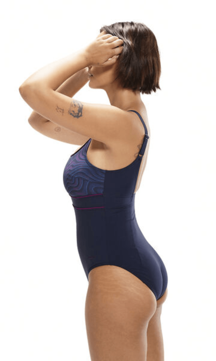 Speedo Womens Shaping Contour Eclipse Printed One Piece.