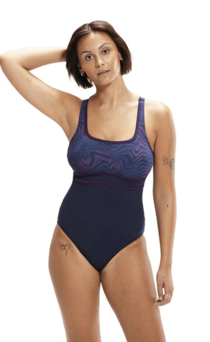 Speedo Womens Shaping Contour Eclipse Printed One Piece.