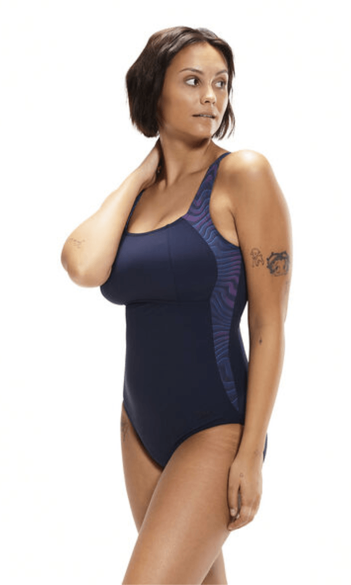 Speedo Womens Shaping Luna Lustre Printed One Piece.